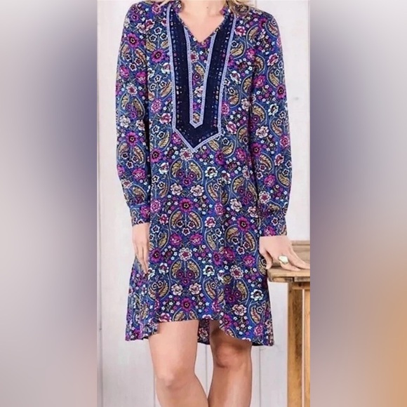 Matilda Jane Dresses & Skirts - Matilda Jane Sz S Thoughts and Dreams Blue and Pink Floral Long Sleeve Dress